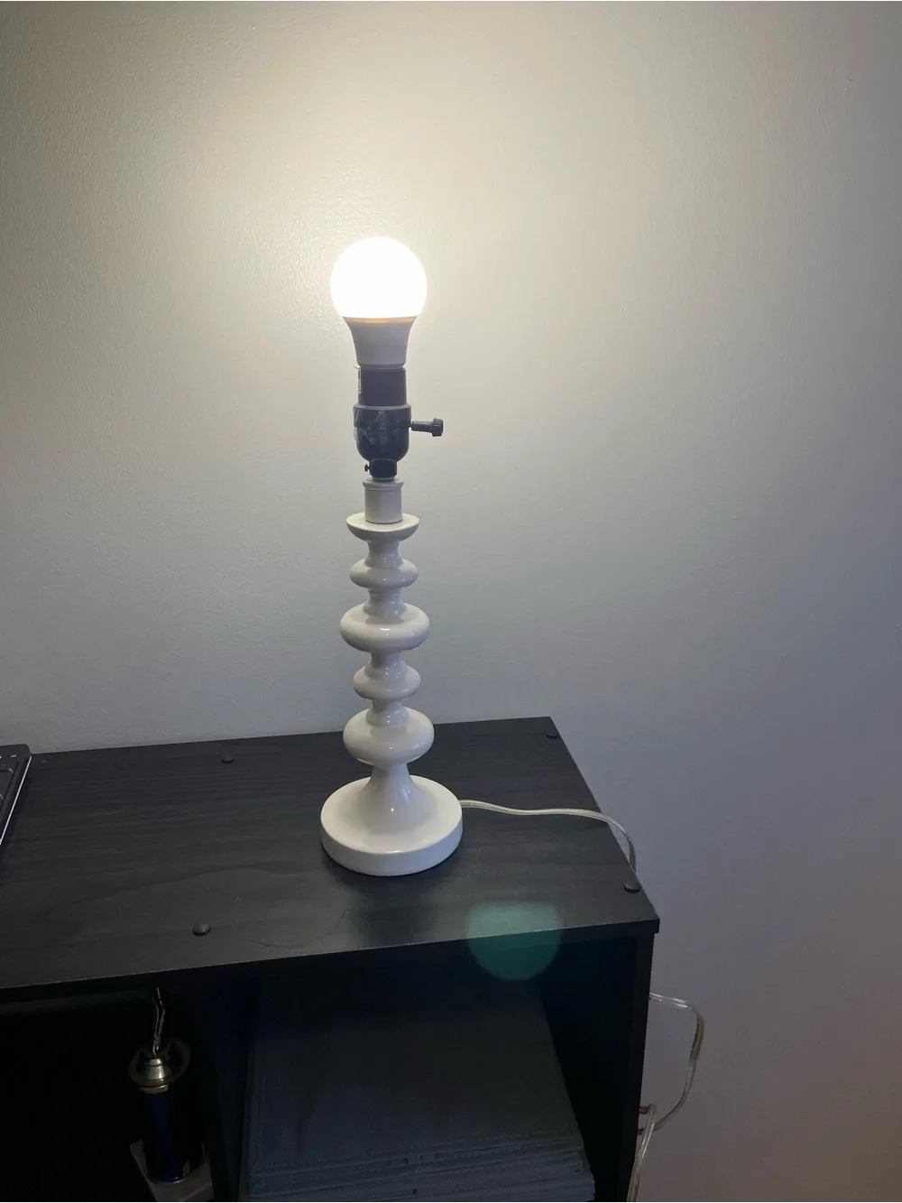 Glossy White Decorative Lamp Base